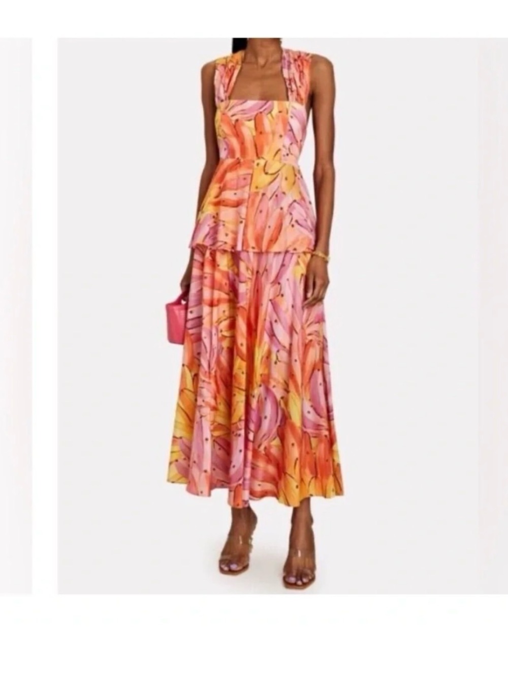 Farm Rio Ombre Bananas Tie Back Maxi Dress